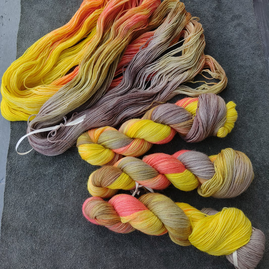 Hand dyed sock yarn wool 100g